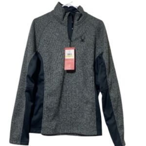 Spyder Black and Gray 1/4 Zipper Jacket